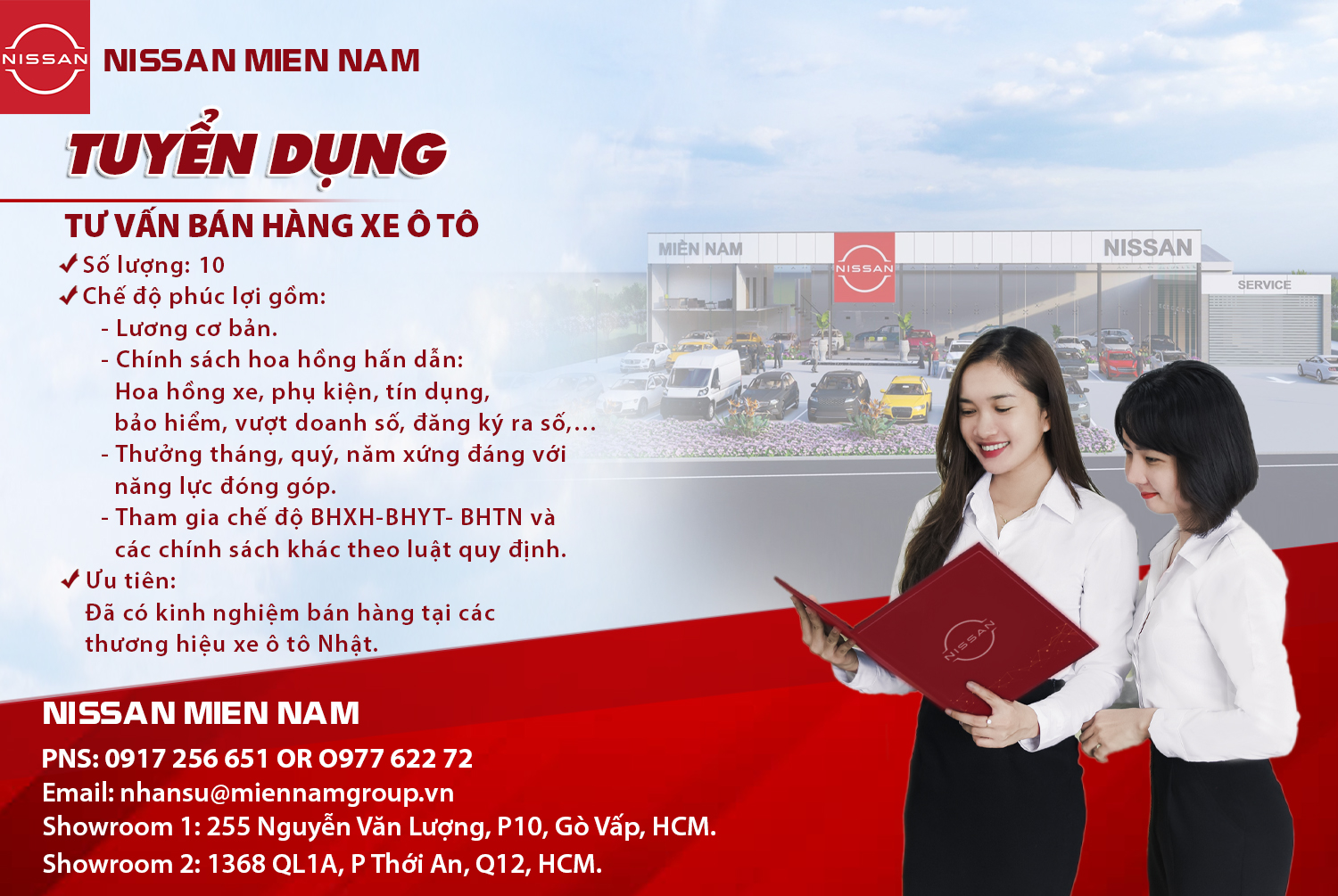 Nhân viên kinh doanh Nissan Miền Nam sales tại Hồ Chí Minh 